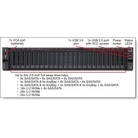 LENOVO 7Z73A0AGEA R650 V2 SILVER 4310 12C 2.1GHz 1x32GB 3200MHz 930-8i 1x1100W 2U RACK 
