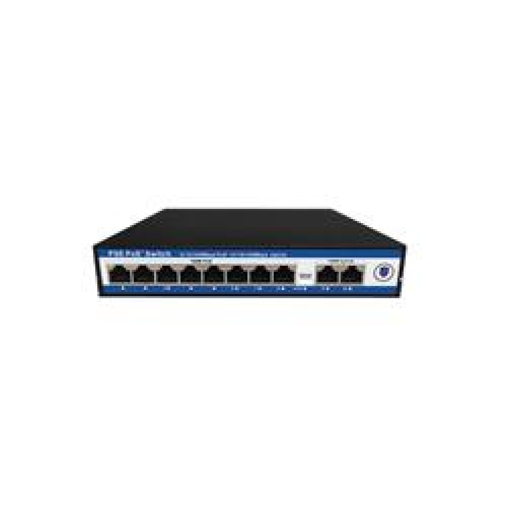 Nova NVC-PSE0820 8 Port Poe+ 10-100 Mbps 2 Port 10-100 Mbps Uplink Switch 120W