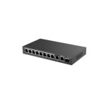 Ruijie-Reyee RG-ES210GS-P 8 Port Poe+ 10-100-1000 Mbps +1 Port SFP Yönetilebilir Switch Çelik Kasa 