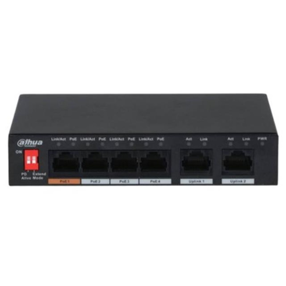 Dahua PFS3006-4ET-60 6 Port 10-100 (4 Poe + 2fe Uplınk Toplam 60W Poe)