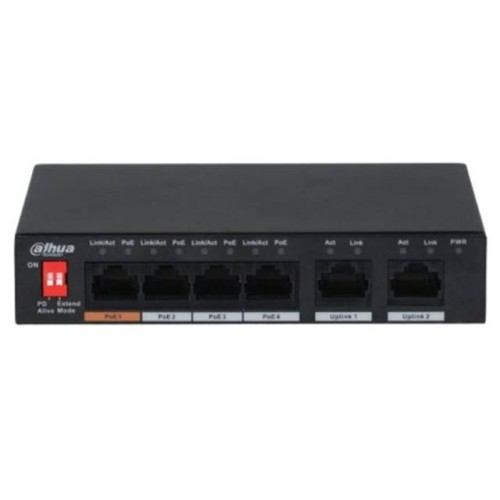 Dahua PFS3006-4ET-60 6 Port 10-100 (4 Poe + 2fe Uplınk Toplam 60W Poe)