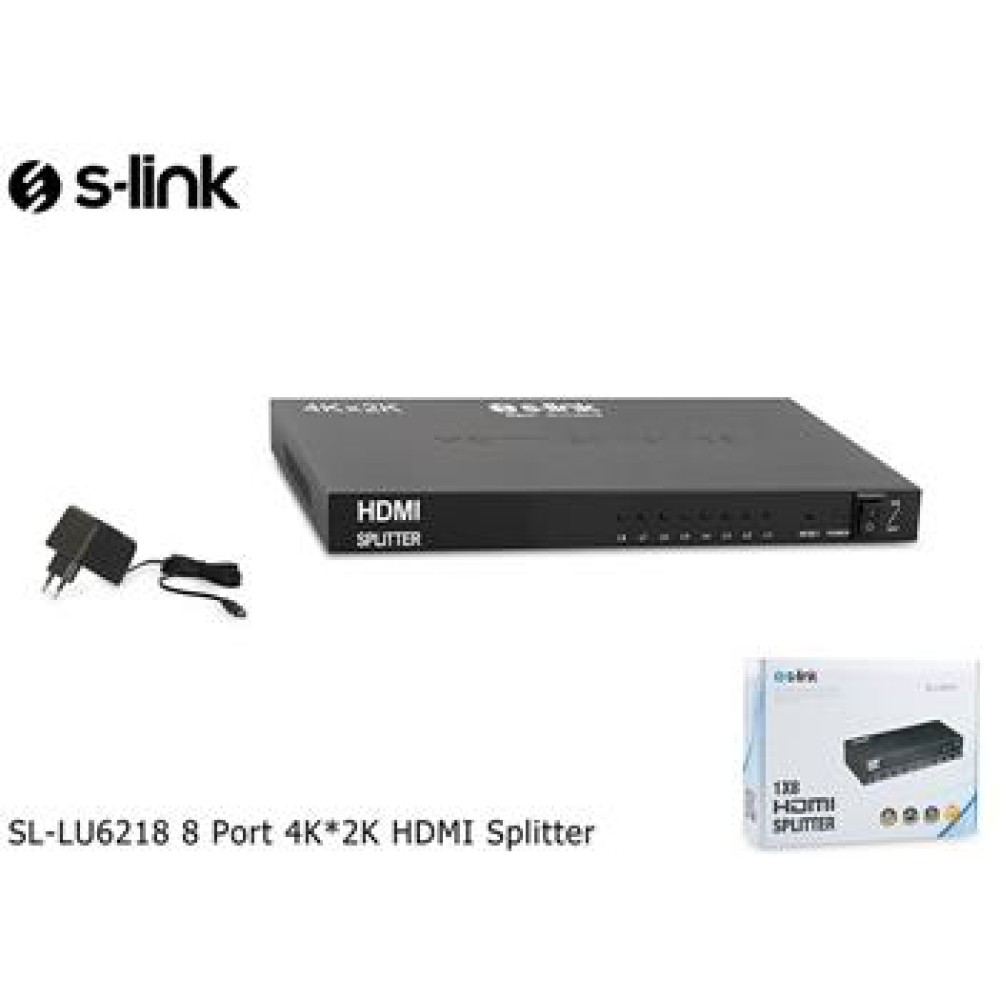 S-link SL-LU6218 8 Port 4k-2k Hdmı Splitter