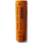 Supex 18650-1200F 3.7V 1200MA Şarjlı Li-on Pil Düz Kafa Pil