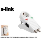 S-link MSIS-TNC Bnc - Tel-Fax-Modem - Network Akım Koruyucu Priz