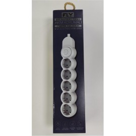 Fly 3394-01 5li 2mt Anahtarlı  Akım Korumalı Priz 2500w