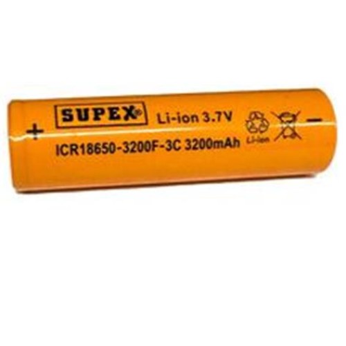 Supex ICR18650-3200F-3C 3.7V 3C Düz Kafa 3C Lityum ion Pil