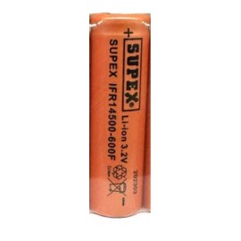 Supex IFR14500-600F 3.2V Düz Kafa LifePo4 Pil