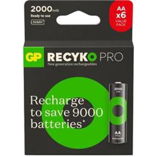 GP AA 2000 mAh Pro Şarjlı Kalem Pil 4+2li Paket  Paket GP210AAHCBR21-2GVPTLB6