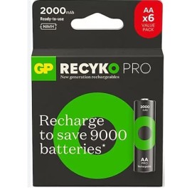 GP AA 2000 mAh Şarjlı Kalem Pil 4+2'li Paket GP2100AAHCB4-2