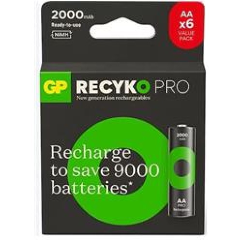 GP AA 2000 mAh Şarjlı Kalem Pil 4+2'li Paket GP2100AAHCB4-2