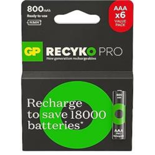 Gp AAA 850 mAh Şarjlı İnce Kalem Pil  4+2'li Paket Recyko GPHCH83BOK