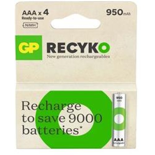 GP AAA 950 mAh Şarjlı İnce Kalem Pil 4'lü Paket GP100AAHCEMTR-4LÜ