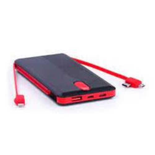Sword 10P03 Black-Red Triple Powerbank 10.000mAH Kendinden Kablolu 