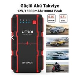 ULTRAI Jstar Mini 13000mAh 1000A Jump Starter Taşınabilir Araç Akü Şarj Bataryası
