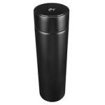 S-link SL-TM01A Mat Siyah 450ML Iç 304 Dış 201 Dijital Sıcaklık Göstergeli Termos