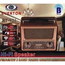 Everton Rt-821 Bluetooth Fm-Usb-Tf-Aux Nostaljik Radyo 