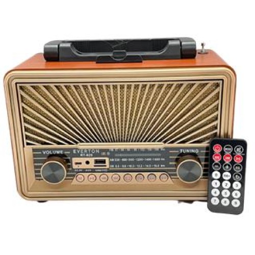 Everton RT-829 Bluetooth-USB-SD-FM-Tf Card  Kumandalı Nostaljik Radyo