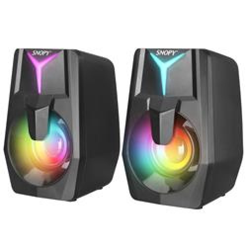 Snopy SN-X22 STYLE 2.0 Multimedia Led Işıklı 3W-2 Siyah USB Gaming Speaker