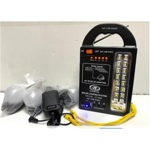 Everton Rt-999 SolarPanelli -Ledli Güneş Enerjili Radyo Usb- 3 Adet Ampul Şarjlı (Solar 9V-3.5W)