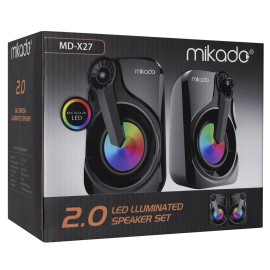 Mikado MD-X27 2.0 Multimedia 3W-2 Siyah 5V USB LED Işıklı Speaker Hoparlör Mikado MD-X27 2.0 Multimedia 3W-2 Siyah 5V USB LED Işıklı Speaker Hoparlör