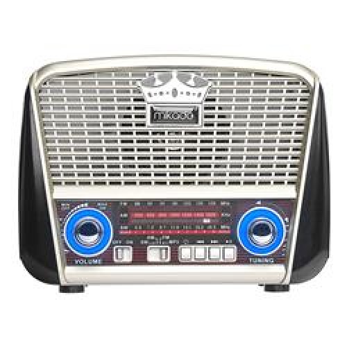 Mikado MDR-8BT PLUS Siyah-Altın Klasik Radyo Solar Panelli Usb-TF Destekli Bluetooth