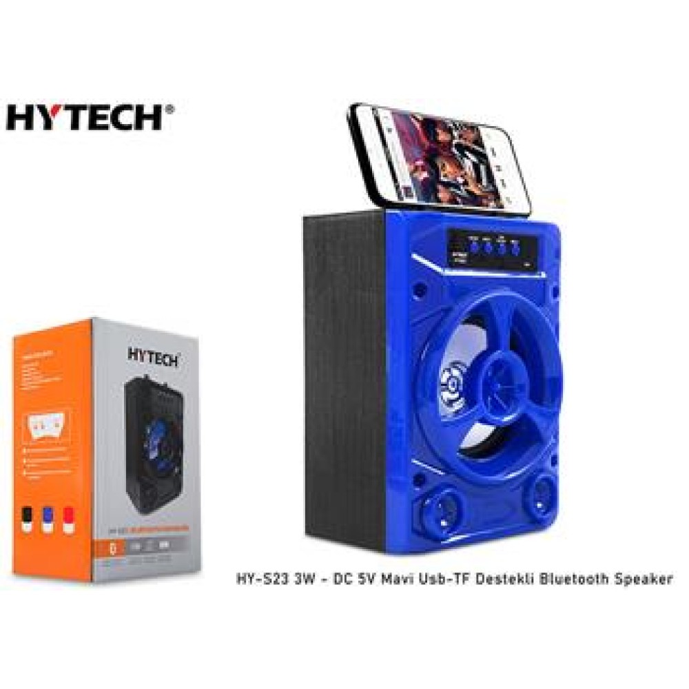 Hytech HY-S23 3W - DC 5V Mavi Usb-TF Destekli Bluetooth Speaker