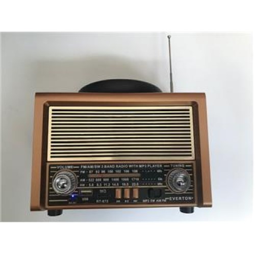 Everton Rt-872bt Bluetooth Fm-Usb-Tf Card Şarjlı Nostaljik Radyo
