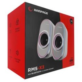 Rampage RMS-X3 2.0 6W Bluetooth Özellikli Beyaz Multimedia RGB Işıklı Gaming USB Speaker