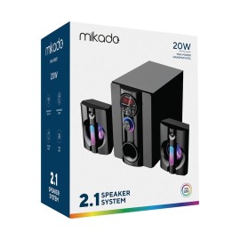 Mikado MD-95BT 2+1 20W Siyah Multimedya FM-BT-SD-USB Speaker Hoparlör Kumandalı Mikado MD-95BT 2+1 20W Siyah Multimedya FM-BT-SD-USB Speaker Hoparlör Kumandalı