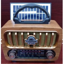 Everton Rt-848 Güneş Enerjili Panelli Bluetooth Fm-usb-Tf Card-Aux Nostaljik Radyo