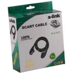 S-link SLX-937 Scart To Scart  5mt Gold Kılıflı Kablo