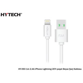 Hytech HY-X93 1m 2.A iPhone Lightning Beyaz Şarj Kablosu
