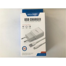 Megatech CC-03 1.2A Lightning Usb Kablo + Ev Şarj Adaptörü 