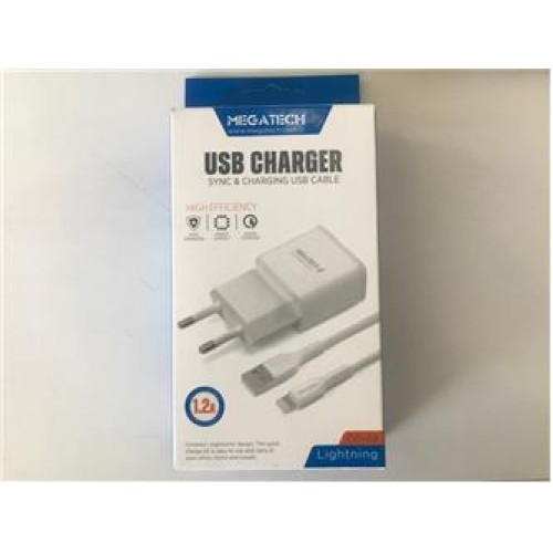 Megatech CC-03 1.2A Lightning Usb Kablo + Ev Şarj Adaptörü 
