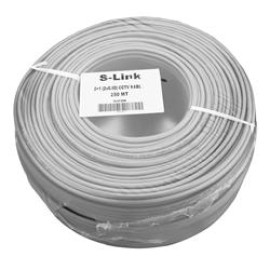 S-link SL-CT2250 2+1 2x0.50 (16x0.18 CCD) Folyolu Lüks 210Mt CCTV Kablo