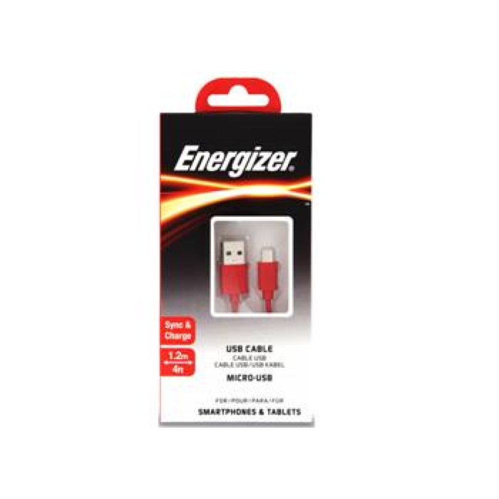 Energizer C12UBMCGRD4 1.2m Flat Micro Kırmızı Usb Kablosu