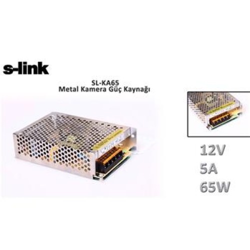 S-link SL-KA65 12V 5A 65W Metal Kamera Güç Kaynağı