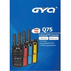 Gyq Q75 Pmr El Telsizi 15 Km Mesafeli Siyah-mavi- sarı -kırmızı Tekli Paket