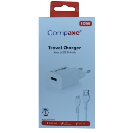 Compaxe CTA-521MU 5v 2.1a 10W 1Mt Usb 3.0 Ev şarj+ Mikro Şarj Kablosu 