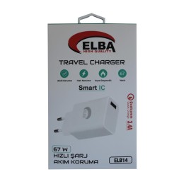 Elba ELB14 Elb-67w USB 67w 3.4A Hızlı Şarj Akıllı Koruma -Isıya Dayanıklı EV Şarj Kafa