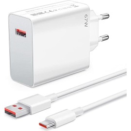 Megatech 67w Turbo Şarj Gösterme EvŞarj Kafa + Type-C Şarj Kablosu 