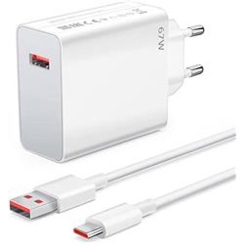 Megatech 67w Turbo Şarj Gösterme EvŞarj Kafa + Type-C Şarj Kablosu 