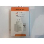 Megatech 25W2  Usb-A To Usb-C 3.0A 25W Ev Şarj Kafa Hızlı Şarj Akım Koruma 