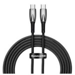 Baseus Glimmer Series Siyah CADH000801 2Mt 100W  PD Type-C To Type-C Şarj Kablosu Örgülü