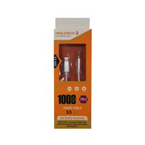 Megatech 1Mt Aux Kablo Çelik TYPE-C 3.5AUX  (kutulu)