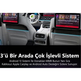 MMB MAX 4.0 Android 13, 8+128GB, HDMI Output  Kablosuz-Wireless CarPlay