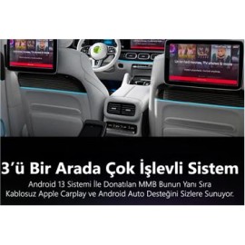MMB MAX 4.0 Android 13, 8+128GB, HDMI Output  Kablosuz-Wireless CarPlay
