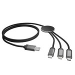 S-link SL-CP110 1m 2A MicroUSB+Lightning+TypeC 3 in 1 LED Logolu Şarj Kablosu