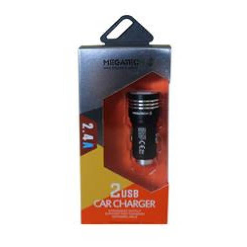 Megatech T05-M24 Renkli 2.4A 2Usb Çelik Araç Şarj Aleti 