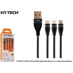 Hytech HY-X505 1.2M 3A MicroUSB+Lightning+TypeC 3 